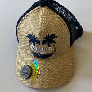 Corona ball cap with attached bottle opener